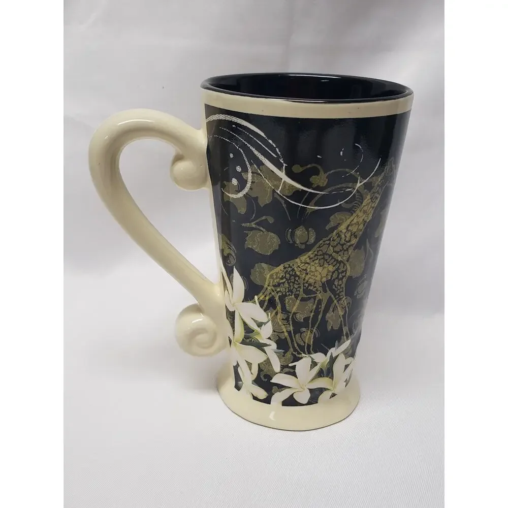 Busch Gardens Large Giraffe Glass Coffee Mug Theme Park Souvenir Cup